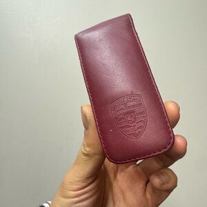 Authentic Porsche Burgundy Leather Key Holder